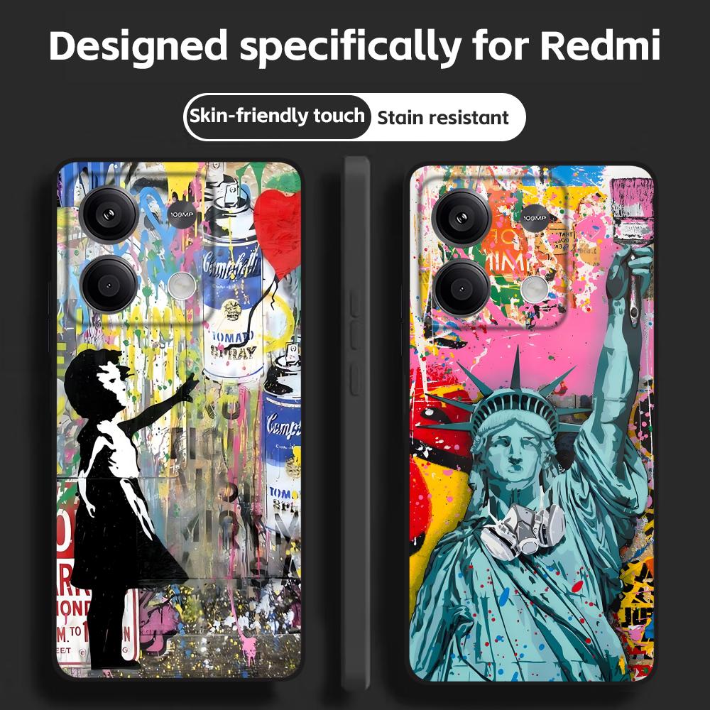 Xiaomi Redmi Note 13 - Чехол для телефона с граффити Бэнкси
