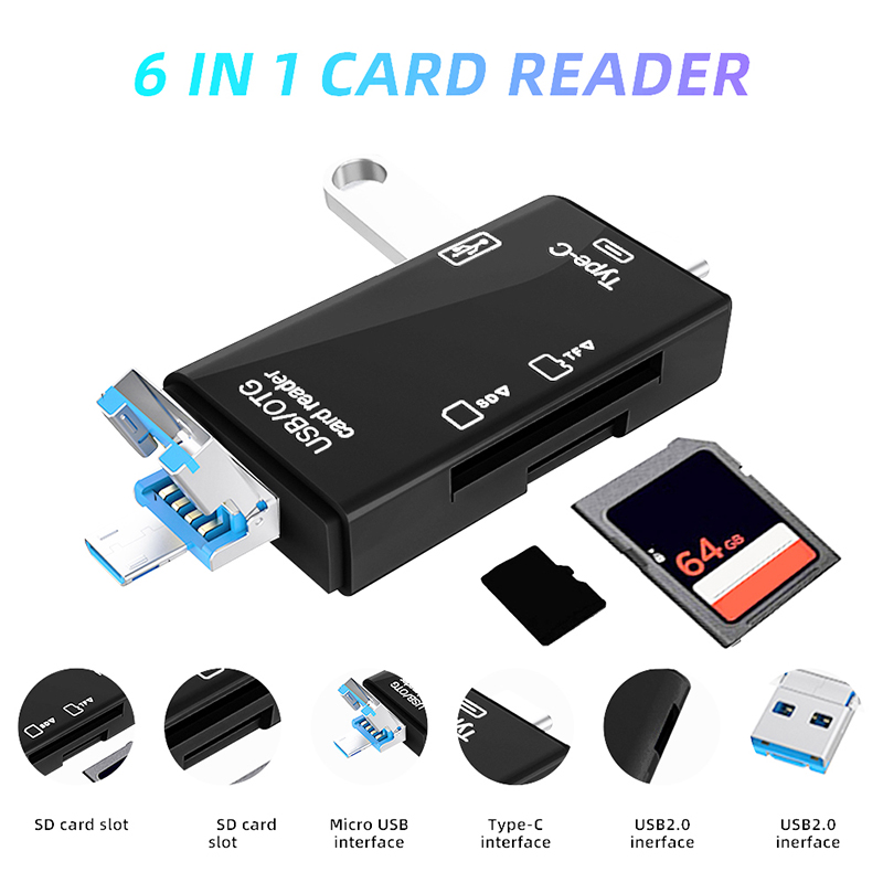 USB Type C Card Reader 6 в 1 O – обзор и цена Tablet Accessories For Reading
